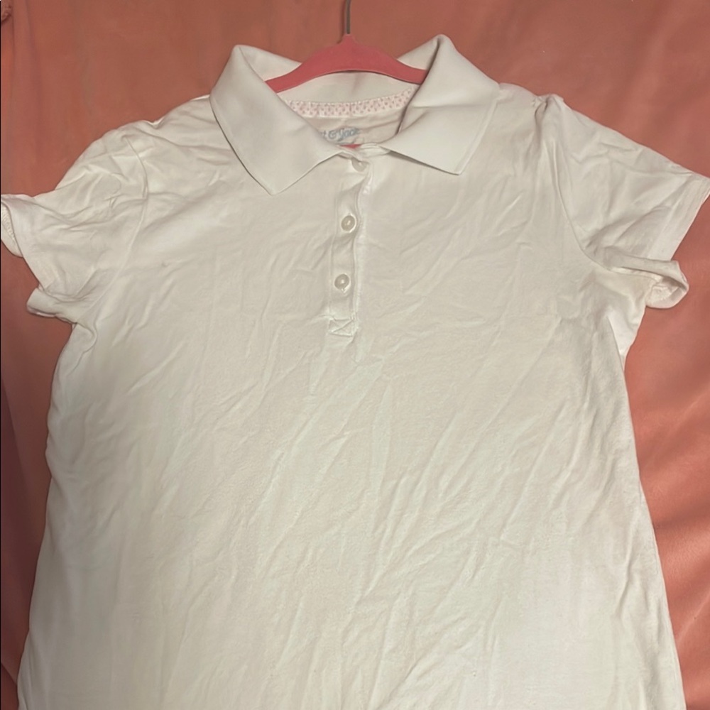 Classic Girl  White School Polo Shirt